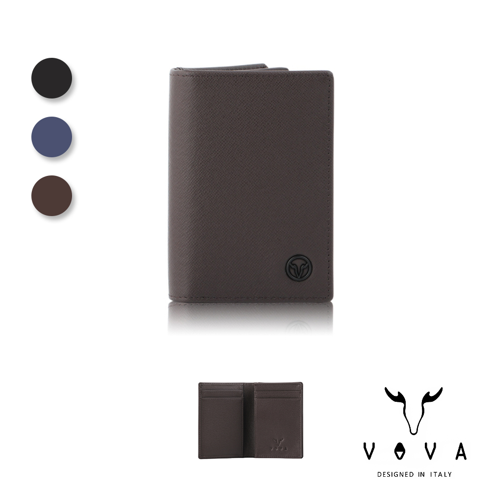 【VOVA】義大利沃汎 艾登-II系列名片夾 黑色/藍色/咖啡色 VA127W010BK/BL/BR