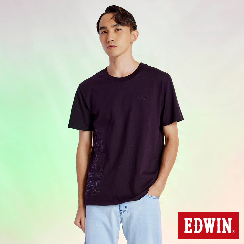 EDWIN 直立大LOGO短袖T恤(黑色)-男款