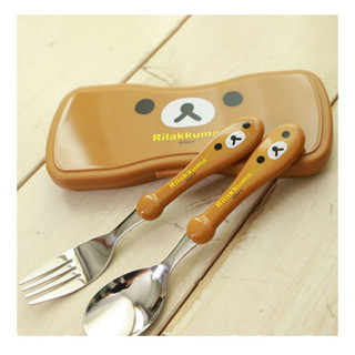 Rilakkuma 拉拉熊 防滑叉匙+收納盒組 （現貨）
