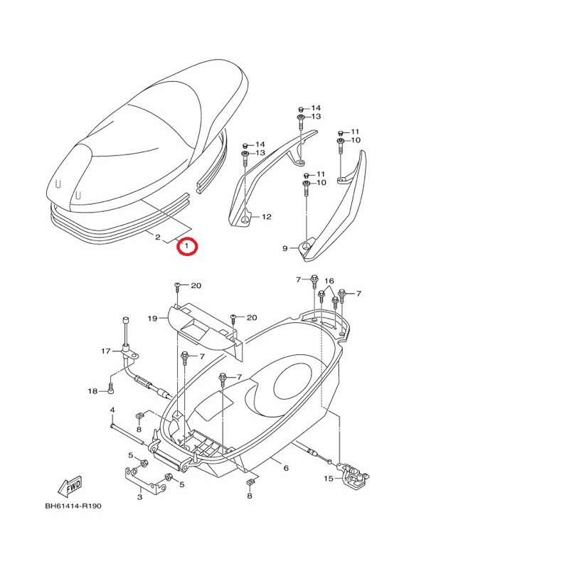 YAMAHA 原廠 FORCE 155 雙人坐墊 座墊 料號：BH6-F4730-61