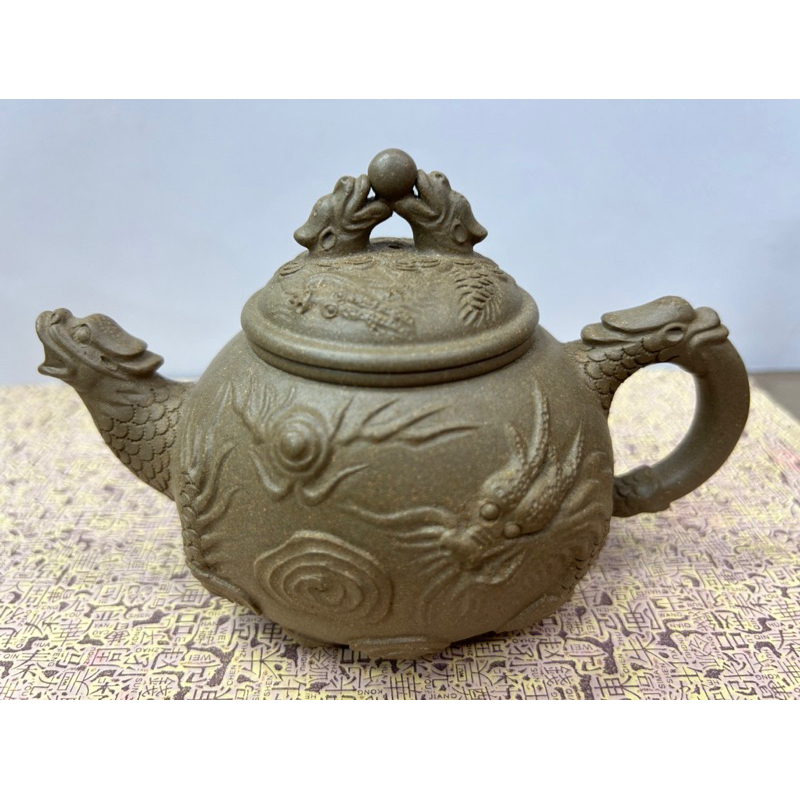 古董收藏-老段泥龍茶壺