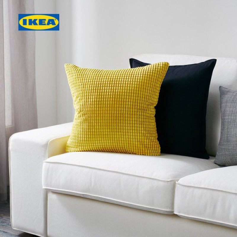 IKEA絕版品絨毛抱枕套/靠枕套［黃］（含枕心）