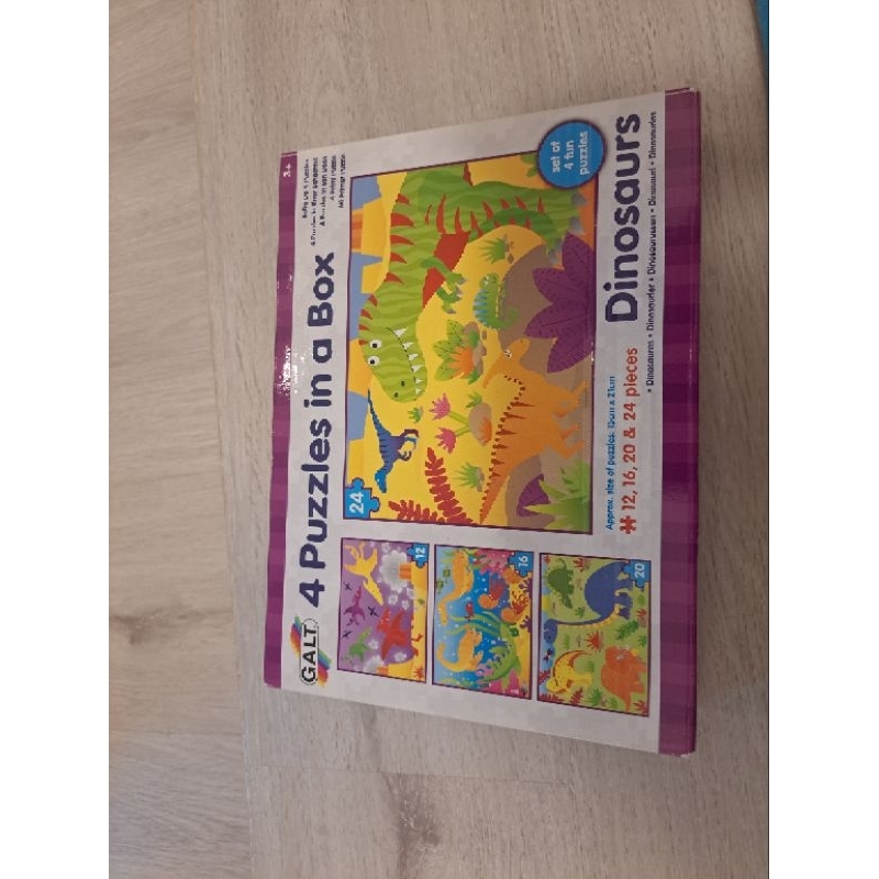 英國GALT 兒童拼圖 4 puzzles in a box dinosaurs 恐龍