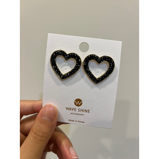 Wave shine品牌精選飾品 黑毛絨愛心