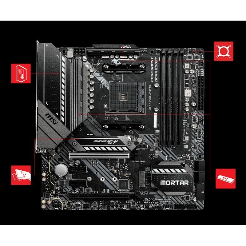 MSI MAG B550M Mortar MATX 微星 迫擊炮 AM4 主機板 主板 AMD Ryzen X570