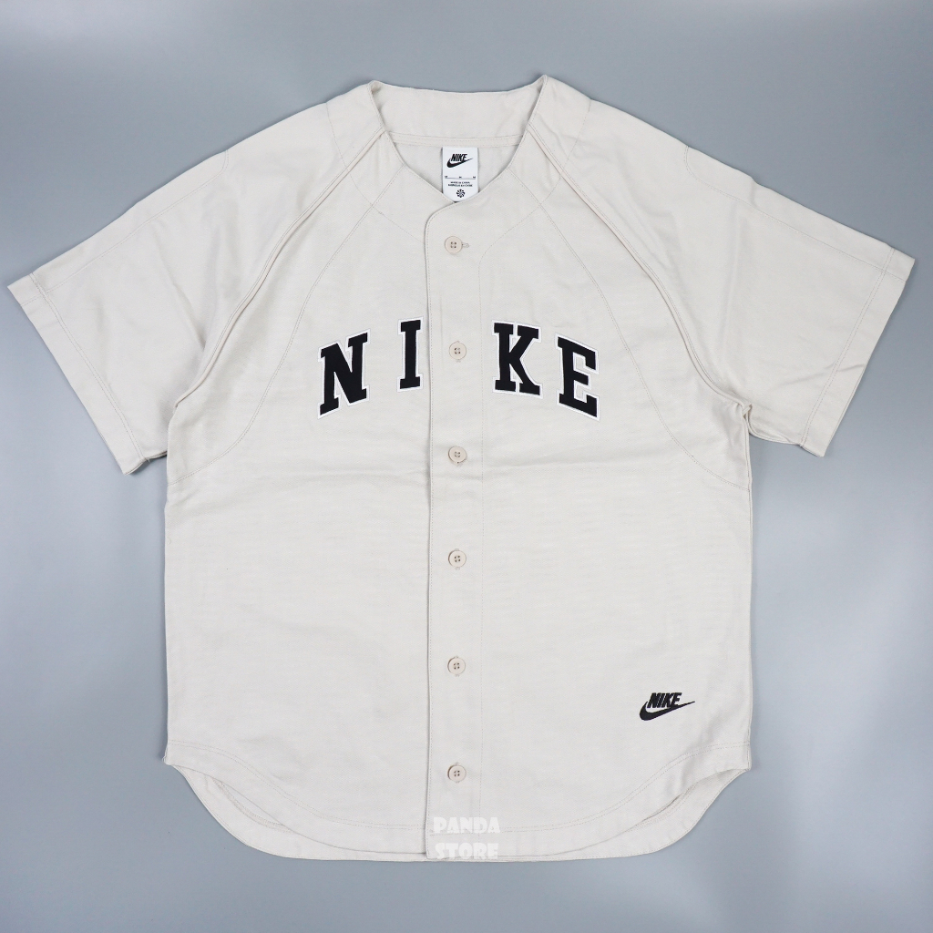 胖達）NIKE 短袖 棒球衣 棒球衫 外套 FQ7001-104 米色 男