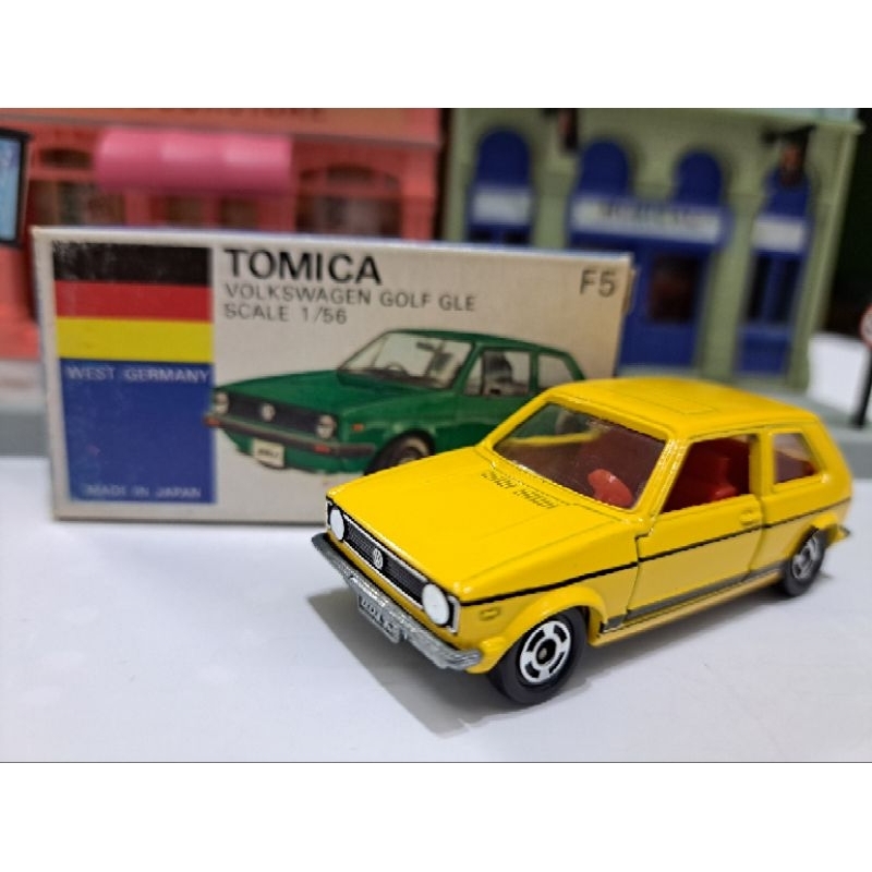 Tomica 日製 藍盒 外國車 F5 福斯 Volkswagen Golf GLE 黃 絕版 超級經典名車 日本製