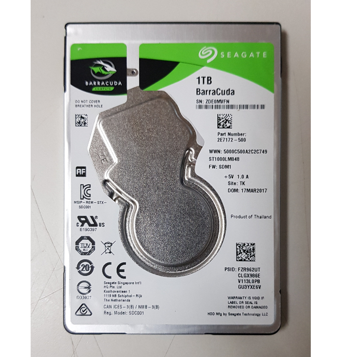 Seagate 希捷 新梭魚 BarraCuda 1TB  2.5吋 SATA硬碟 (ST1000LM048) 2手良品