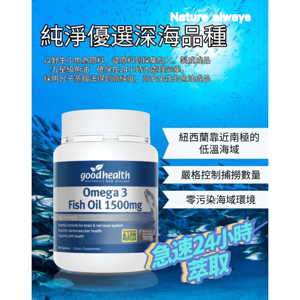 【現貨】紐西蘭 goodhealth  深海純淨DHA&EPA魚油膠囊 1500mg 200顆