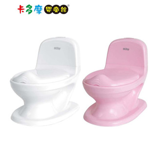 【Nuby】學習小馬桶 白/粉 戒尿布 如廁訓練 擬真沖水聲 適齡18m+ 原廠公司貨｜卡多摩