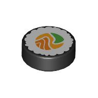LEGO 樂高 98138 黑色 印刷 壽司 圓形平板 Round Tile 1x1 Sushi 6361438