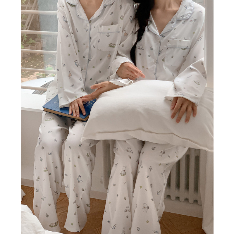 ONECLOUD韓國代購｜現貨+預購juuneedu動物印花圖案長袖/短袖睡衣套裝 J'eu buddy pajamas