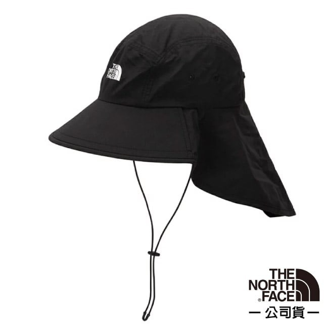 【The North Face】中性款 輕質透氣遮陽登山健行遮陽帽 (後遮陽片設計).休閒防曬帽_黑_7WH2