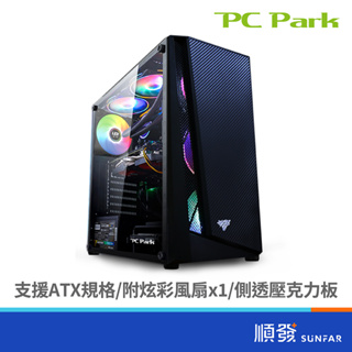 PC Park JAGER7 PLUS 電腦機殼 ATX/M-ATX 黑 2大2小 內附風扇 建議搭配風扇F12