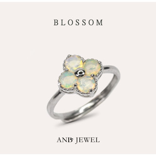 [AND] 蛋白石 多色 圓形 4mm 戒指 和諧系列 Blossom 天然寶石 安的珠寶