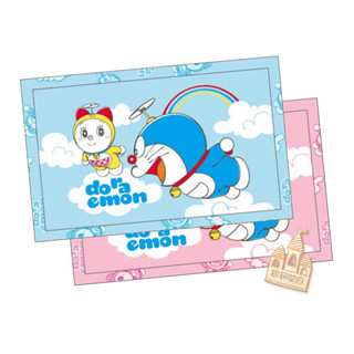 享夢城堡 MIT精梳棉床包枕套 薄被套 兩用被套-哆啦A夢DORAEMON 天空漫遊-藍.粉-單人雙人-臺灣製正版卡通