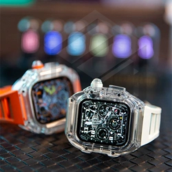 R.C -🔥冰川 水晶 透明 🔥 Apple Watch 6/7/8/SE 錶帶 透明冰塊 改裝 44/45mm ⚙️