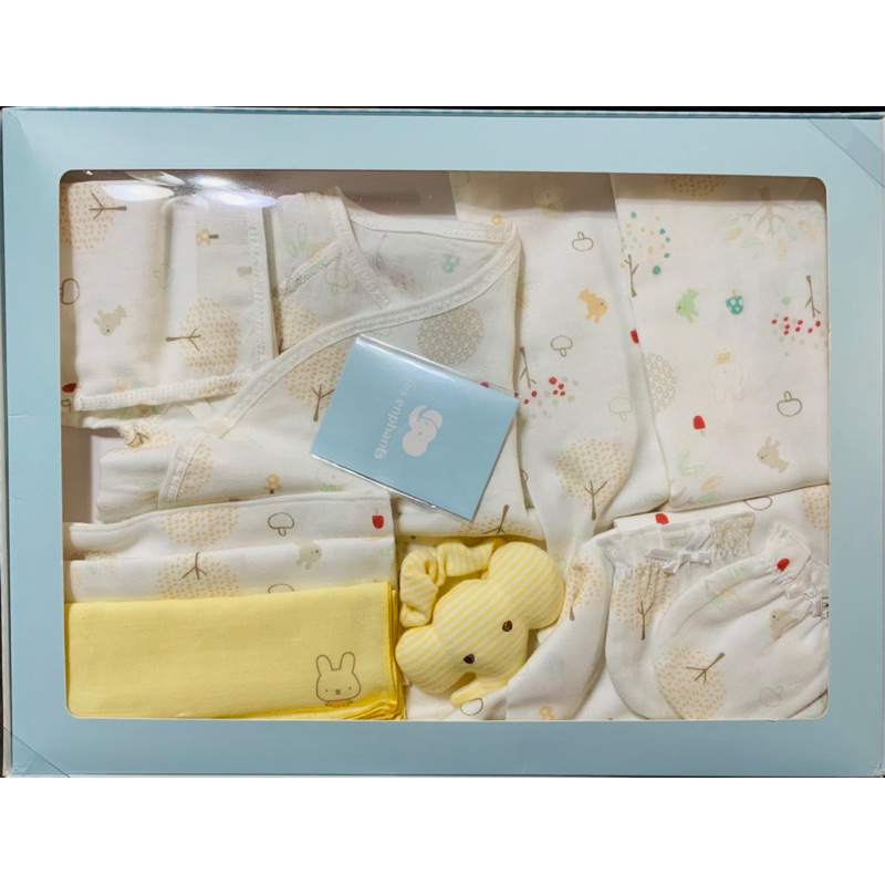 （全新）麗嬰房 新生兒 紗布禮盒-淺黃色 附紙袋