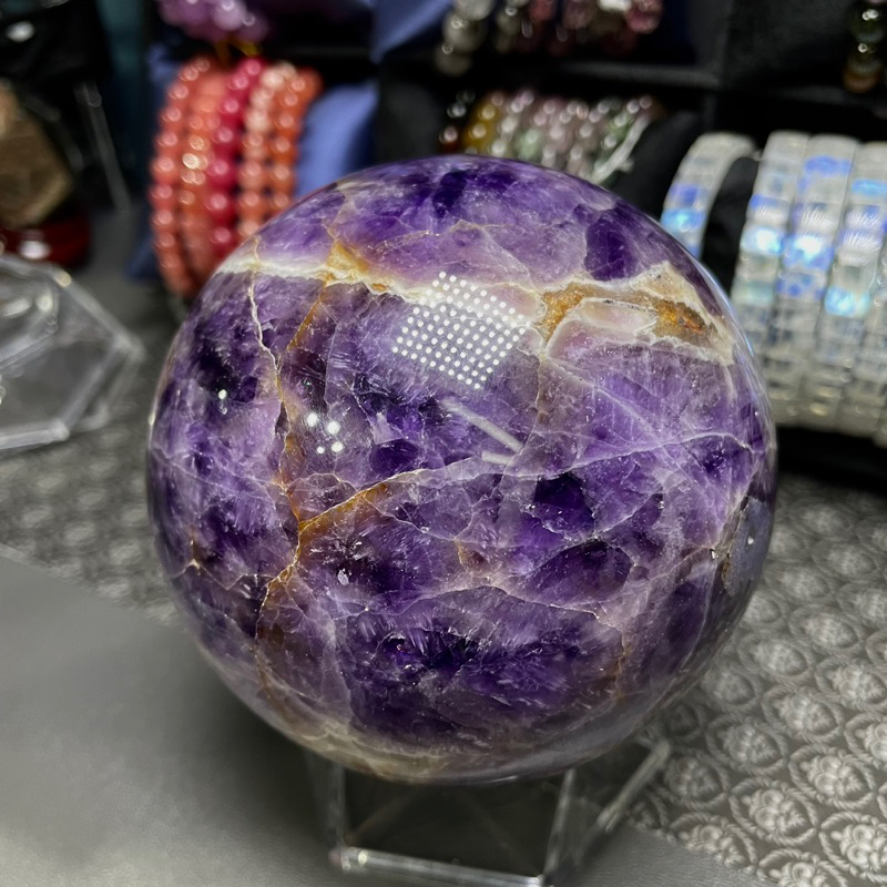 天然夢幻紫虎牙球 紫晶球 擺件 紫晶球 紫虎牙 水晶球紫晶球-9
