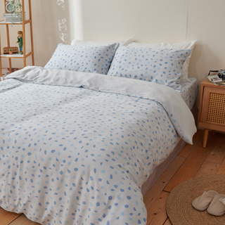 戀家小舖 床包 雙人床包 薄被套 單人床包 床單 Rainy-Blue 藍雨 100%天絲 床包被套組 含枕套 60支