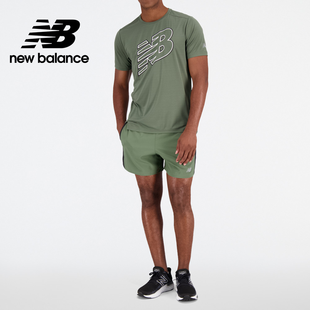 【New Balance】 NB DryX頂級吸濕排汗短袖上衣_男性_綠色_AMT23224DON