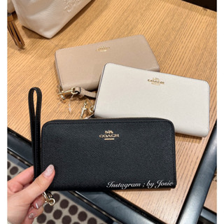 【預購】美國代購 Coach 防刮 皮革 經典款 馬車 Logo 手掛式 拉鍊 長夾 皮夾
