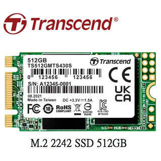 《Sunlink》Transcend 創見 MTS430S 512GB M.2 2242 SATA SSD 固態硬碟