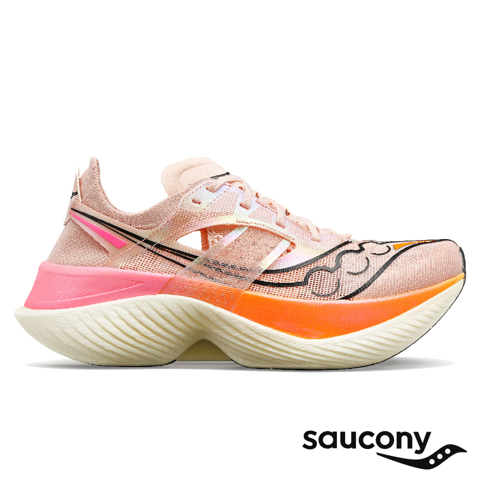 【SAUCONY】慢跑鞋/運動鞋/休閒鞋/女鞋 輕量競速 原廠貨 ENDORPHIN ELITE-漸層粉