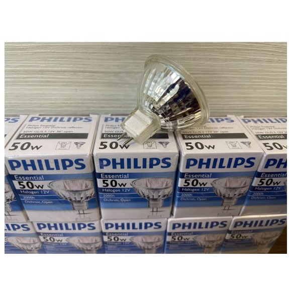 含稅 【飛利浦 PHILIPS】 12V 50W MR16 鹵素杯燈 黃光 杯燈 可調光 AC12V 傳統杯燈