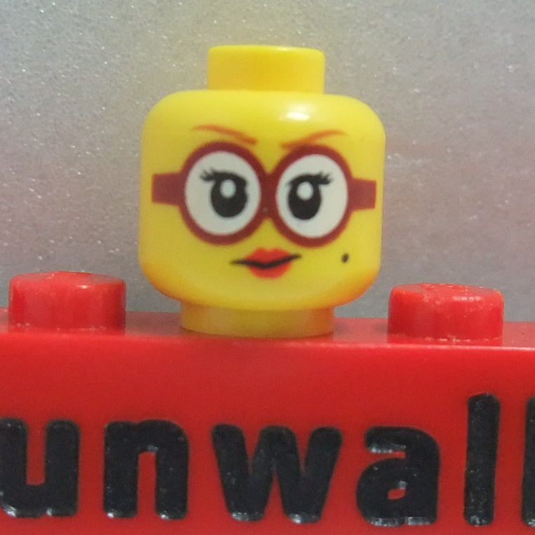 【積木2010】#592 樂高 LEGO 圓框眼鏡 紅脣 美人痣 女生人頭 / 女生 眼鏡 人頭 10297