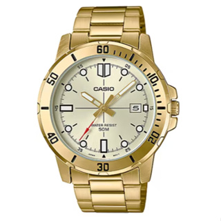【奇異SHOPS】CASIO 指針男錶不鏽鋼日期顯示防水 MTP-VD01G-9E