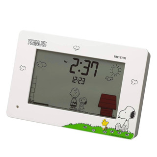 日本 麗聲 RHYTHM 史努比 SNOOPY 電子鬧鐘 8RDA79MS03 數字時鐘 日曆 數位時鐘