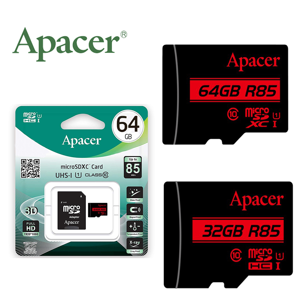 【公司貨】Apacer 宇瞻 microSD TF 32G 64G U1 A1 C10高速記憶卡