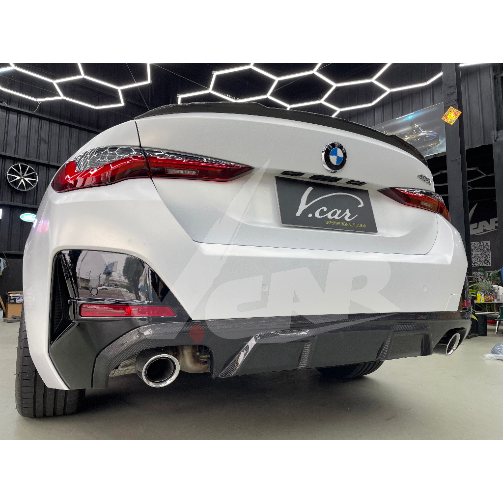 【V.Car】BMW G26 420 430升級440i 碳纖後下巴 不含尾飾管
