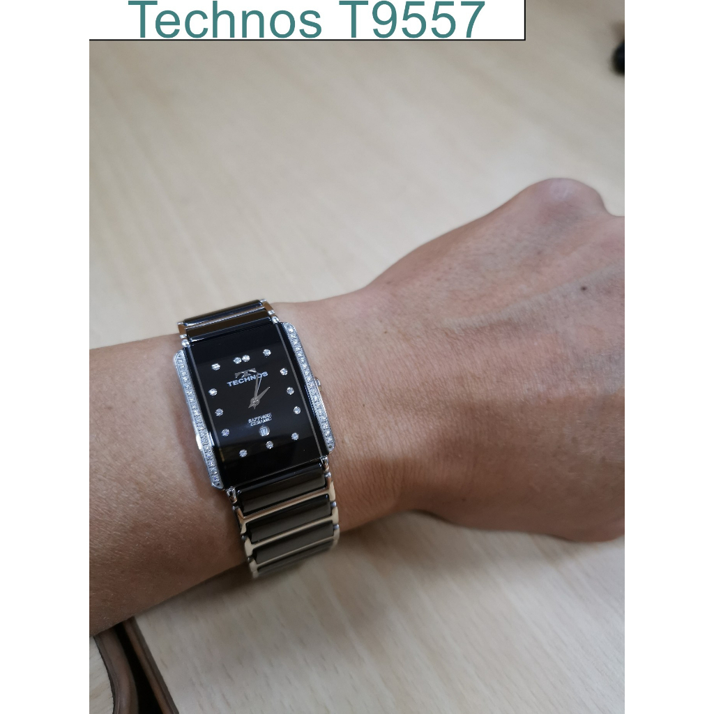 Technos T9557 石英錶 藍寶石鏡面陶瓷錶帶 致敬RADO Integral jubile 二手良品#234