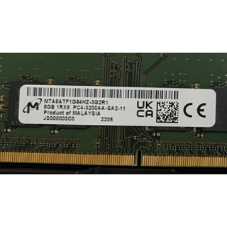 美光 筆電用 SO-DIMM DDR4-3200 8GB *2條不拆 = 16GB RAM （一組兩條）（微星筆電拆下）