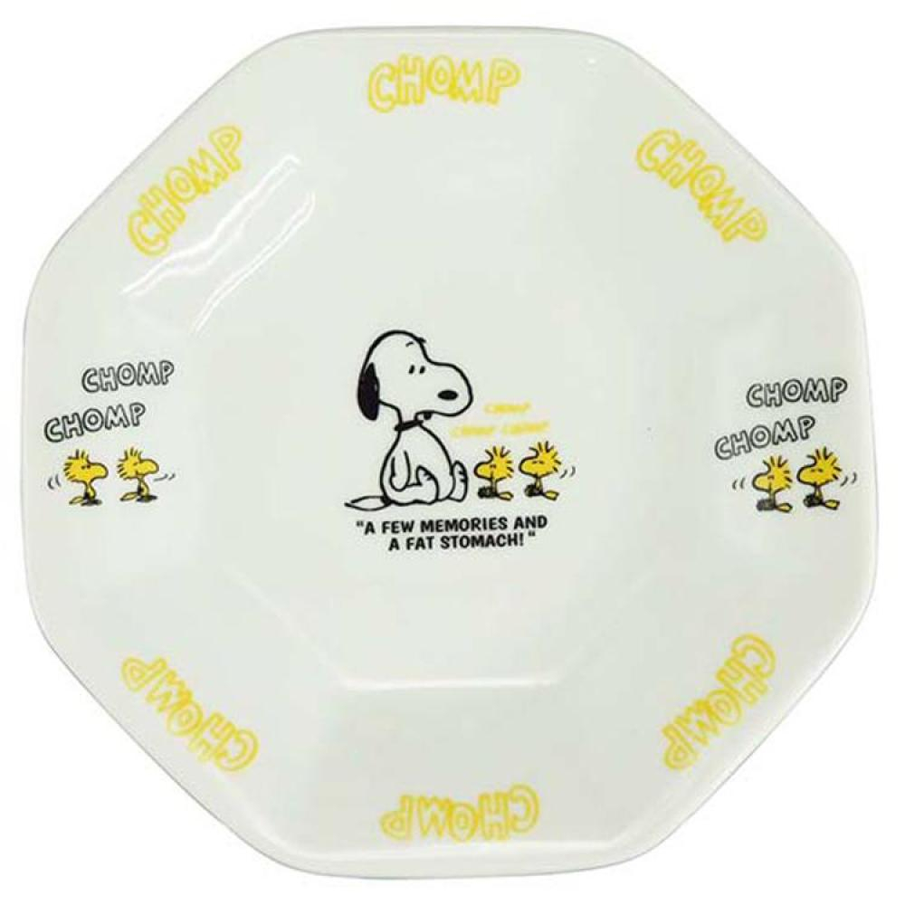 現貨 日本限量特價 最後一波 24A 史努比 Snoopy 陶瓷八角盤(19CM) 日本製 炒飯盤 水果盤 盤子 陶瓷盤