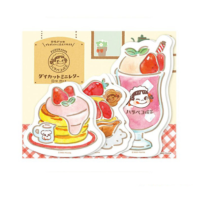 古川紙工 x PEKO牛奶妹 Harapeko喫茶系列 造型信紙組 - 草莓奶油蘇打 ( PP47 )