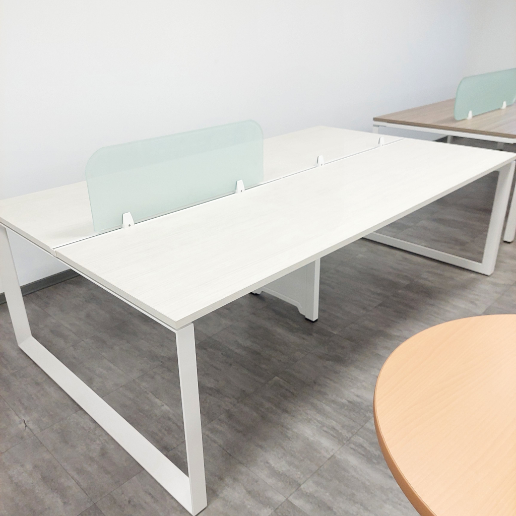 四人工作站 辦公桌 系統桌 4人坐 強化玻璃桌屏 全新品 展示品出清