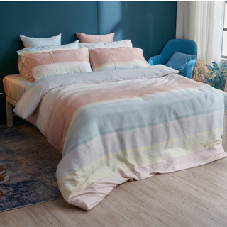 戀家小舖 台灣製床包 雙人床包 薄被套 床單 典雅城市 100%天絲 床包被套組 含枕套 60支天絲