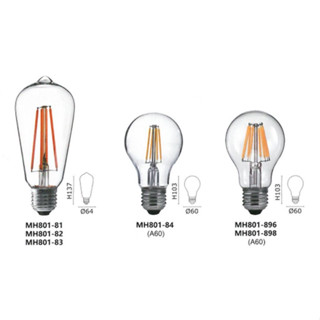 MARCH LED 4W 6W 8W 燈絲燈 仿鎢絲燈泡 黃光/白光 E27 木瓜型 圓形 愛迪生燈泡