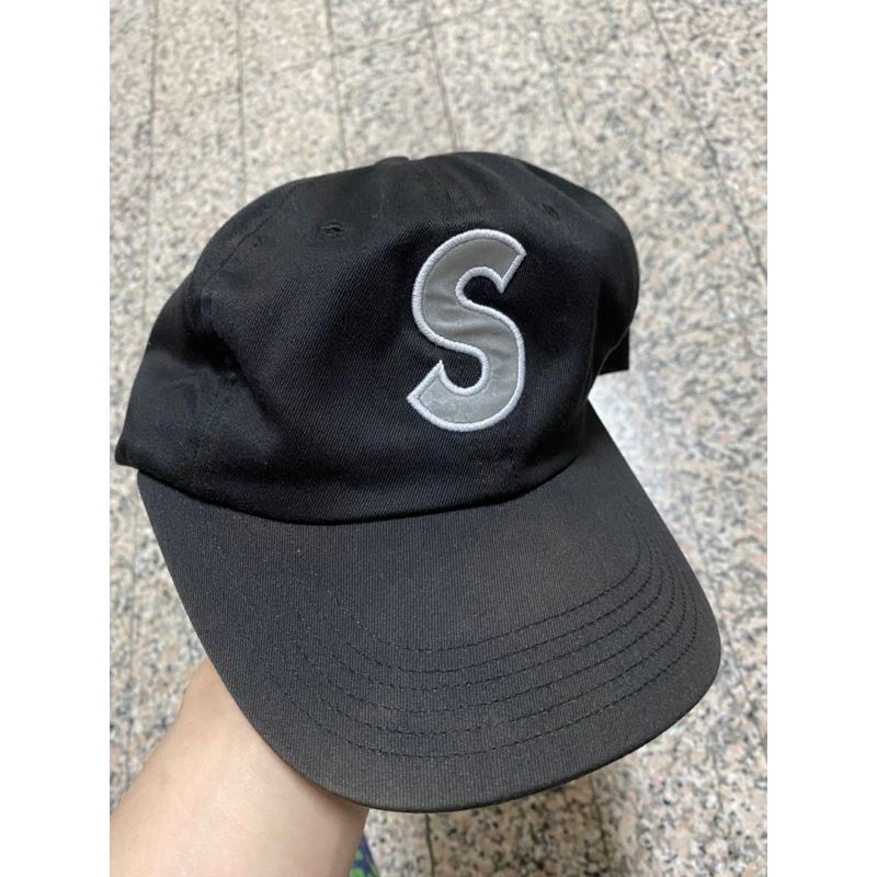 supreme s logo 六片帽 黑色