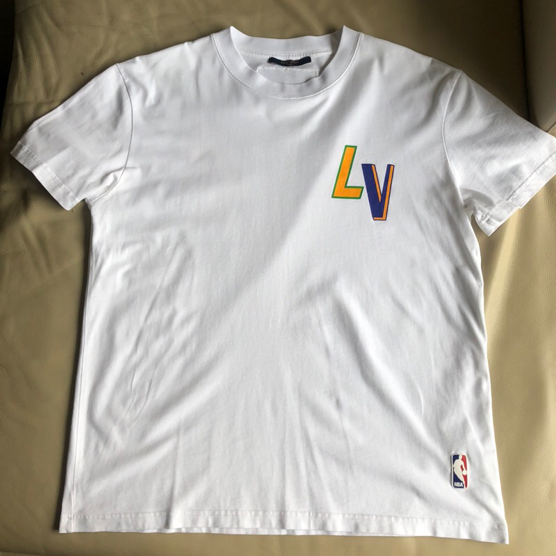 保證正品 Louis Vuitton LV 白色 NBA 聯名款 短袖T恤 Size XXXL 適合XL