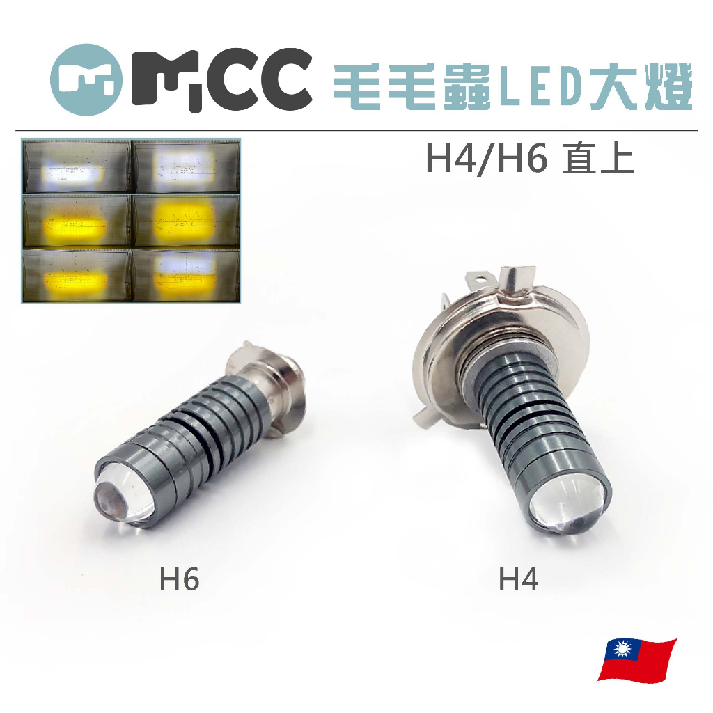 【H4/H6 毛毛蟲 小魚眼 LED大燈】現貨 H6 直上 LED 小魚眼 H4LED 機車大燈 魚眼  魚眼大燈 小盤