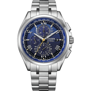 CITIZEN 星辰錶 GENT'S系列 限量雪花 光動能電波三眼腕錶(AT8240-74L)