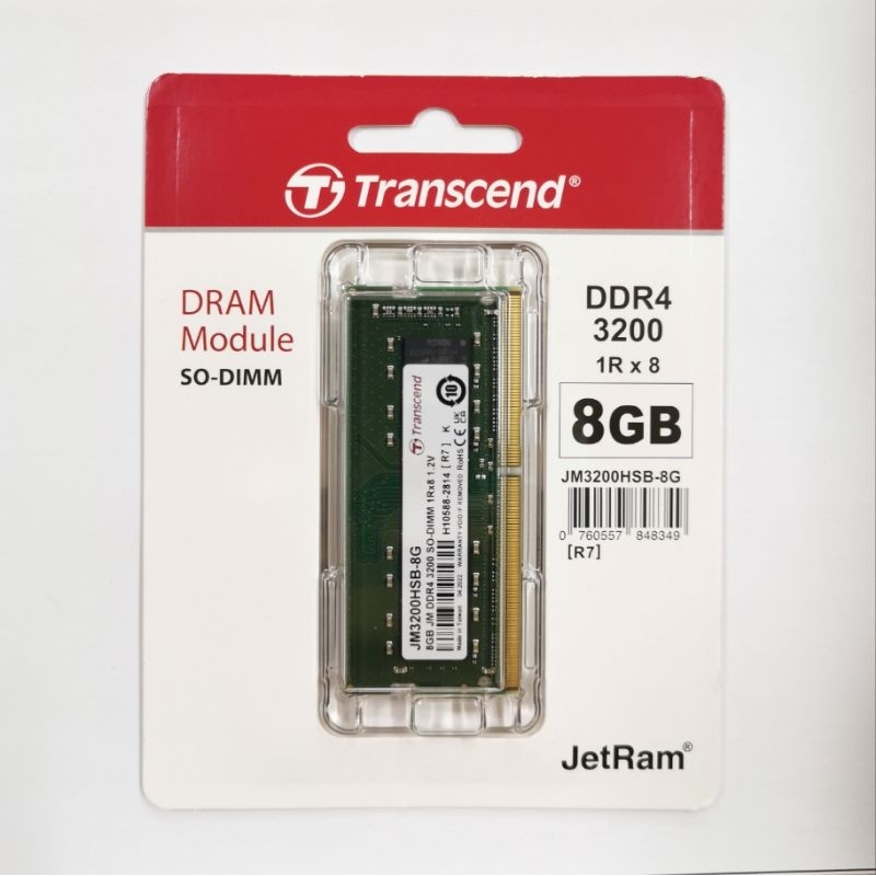 Transcend 創見 JetRam DDR4 3200  8GB 筆記型記憶體(JM3200HSB-8G)