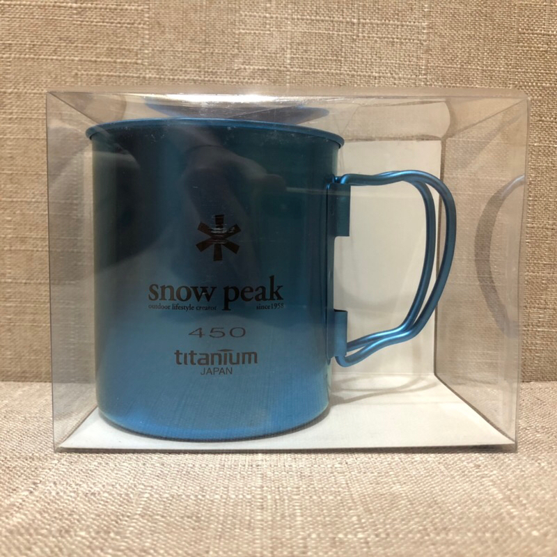 *Snow Peak 鈦金屬單層杯 鈦杯450ml 藍色 MG-043 日本製