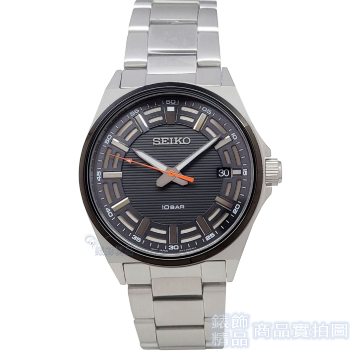 SEIKO 精工 SUR507P1手錶 黑框 黑面 都會時尚 日期 鋼帶 男錶 【錶飾精品】