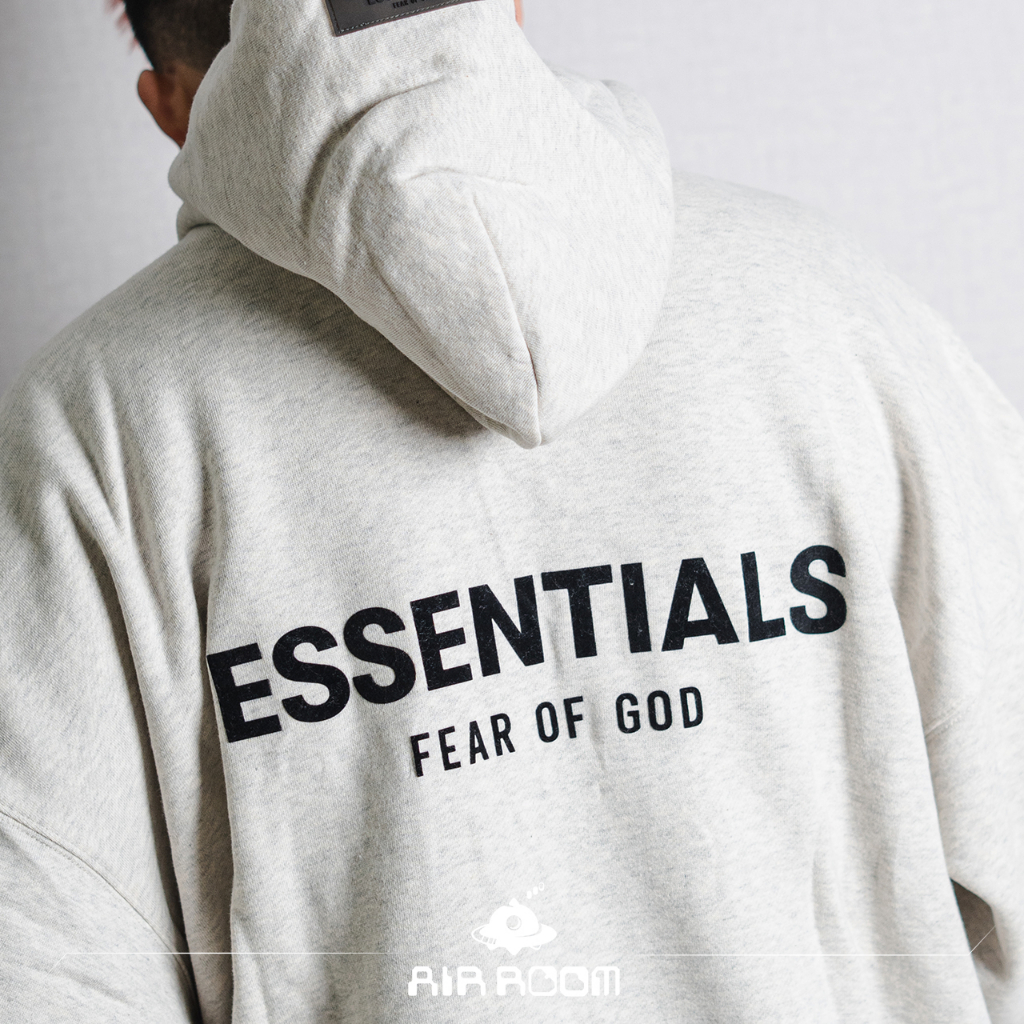 AirRoom【正品現貨】Essentials Gray Flocked Hoodie Oatmeal 帽T 胸口立體