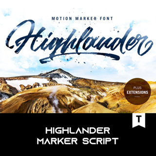 時尚手寫草書街頭風格字體 Highlander marker script Font.F2019042609